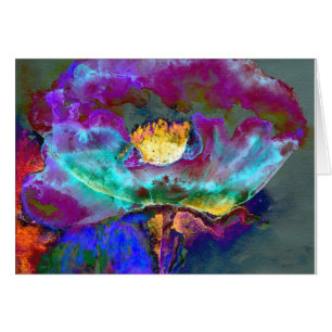 Cartão Pintura romântica elegante de flores de pétalas ro