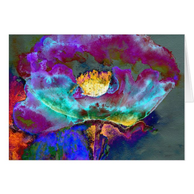 Cartão Pintura romântica elegante de flores de pétalas ro (Frente horizontal)