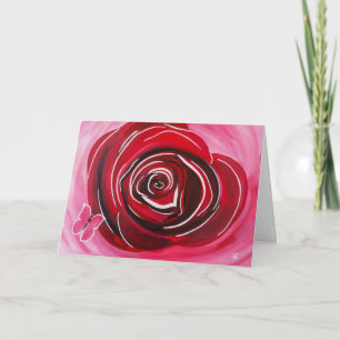 Cartão Pintura Rosa Borboleta por Alfred Fox