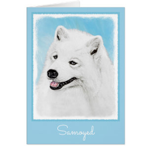 Cartão Pintura Samoyed - Arte Cachorosa Original