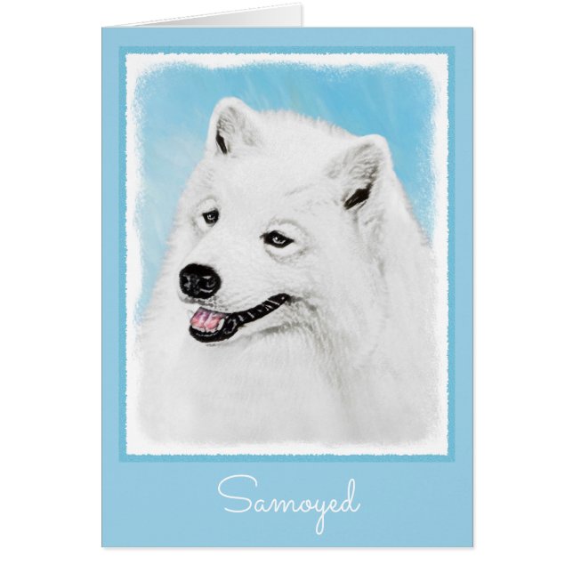 Cartão Pintura Samoyed - Arte Cachorosa Original (Frente)