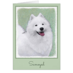 Cartão Pintura Samoyed - Arte Cachorosa Original