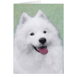 Cartão Pintura Samoyed - Arte Cachorosa Original