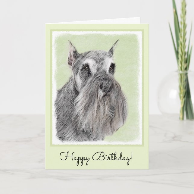 Cartão Pintura Schnauzer (Giant, Standard) - Arte Canina (Frente)