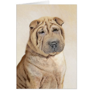 Cartão Pintura Shar Pei - Arte Cachorra Original