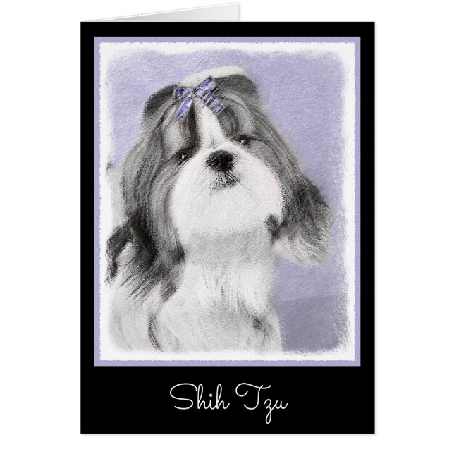 Cartão Pintura Shih Tzu - Arte Cachorosa Original (Frente)