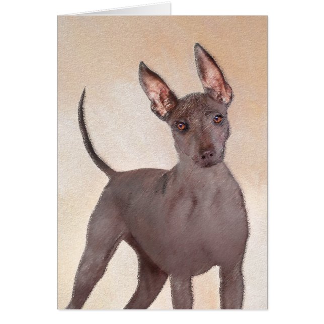Cartão Pintura Xoloitzcuintli - Arte Cachorra Original (Frente)