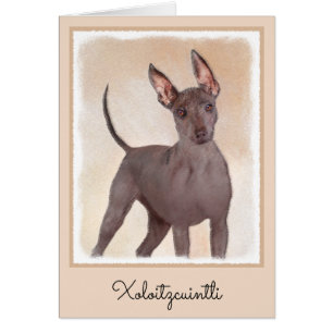 Cartão Pintura Xoloitzcuintli - Arte Cão Original Cute