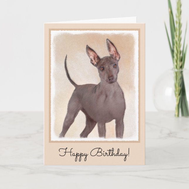 Cartão Pintura Xoloitzcuintli - Arte Cão Original Cute (Frente)
