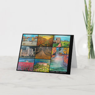 Cartão Pinturas da Colagem da Espanha Valencia por Alfred