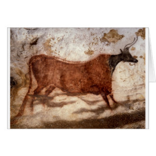 Cartão Pinturas de caverna antigas pré-históricas famos