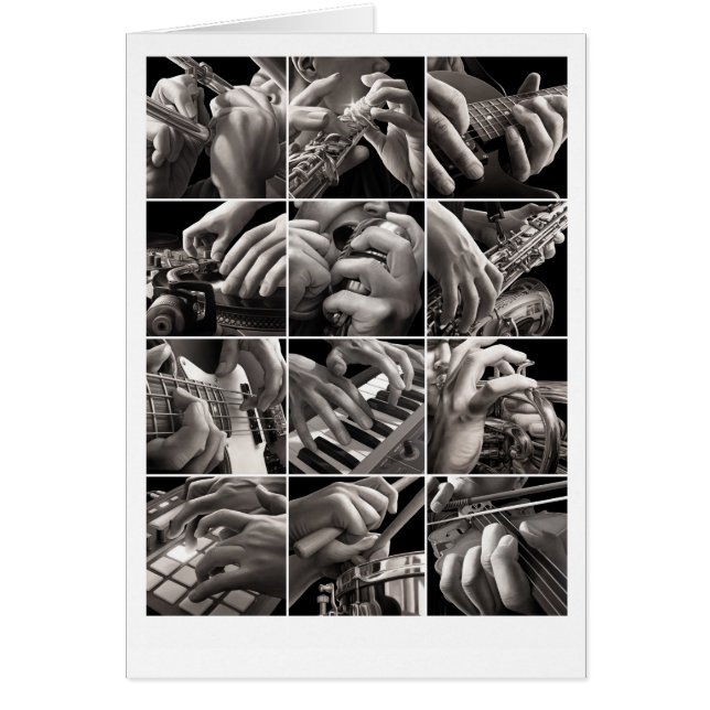 Cartão Pinturas de Música e Mãos (Frente)