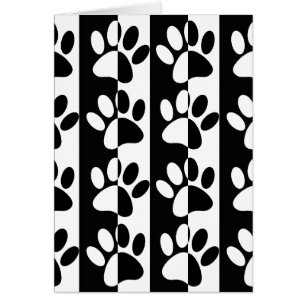 Cartão Pinturas E Estrias De Cães Pretos E Brancos