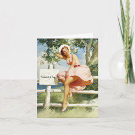 Cartão Pinup Antiga, Aniversário