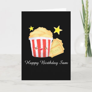 Cartão Pipoca E Bilhetes Noturnos De Filme