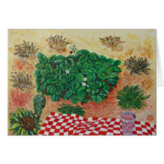 Cartão Piquenique da morango com pouca dúvida