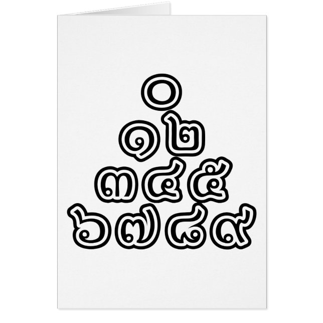 Cartão Pirâmide Tailandesa de Números ♦ Esquema de Língua (Frente)