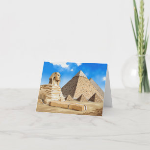 Cartão Pirâmides excelentes de Giza Egypt Watercolor