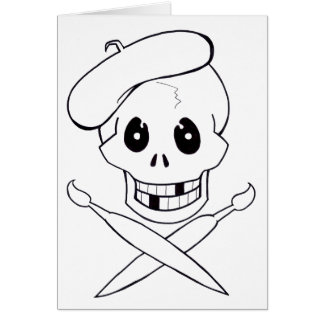 Cartão Pirata de Arrrrtist (crânio e Crossbones)