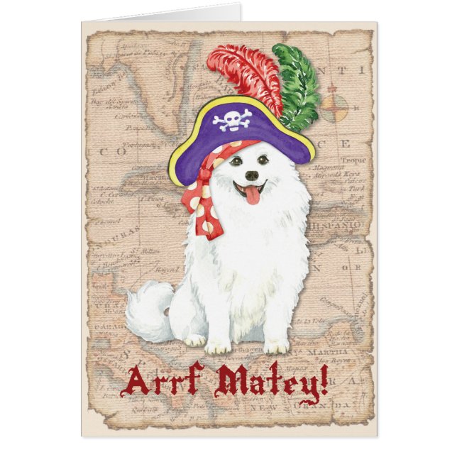 Cartão Pirata de Cachorro Eskimo Americano (Frente)