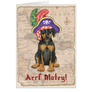 Cartão Pirata Doberman Pinscher