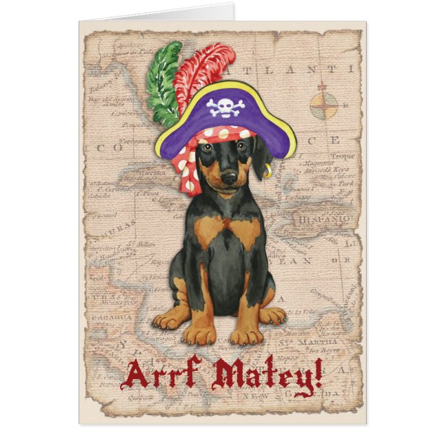 Cartão Pirata Doberman Pinscher (Frente)