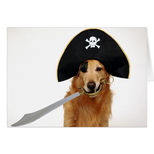 Cartão Pirata dourado (Frente Horizontal)