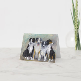 Cartão Pirata e filhas - pastores australianos