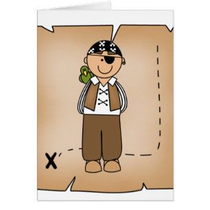 Cartão Pirata e mapa do menino