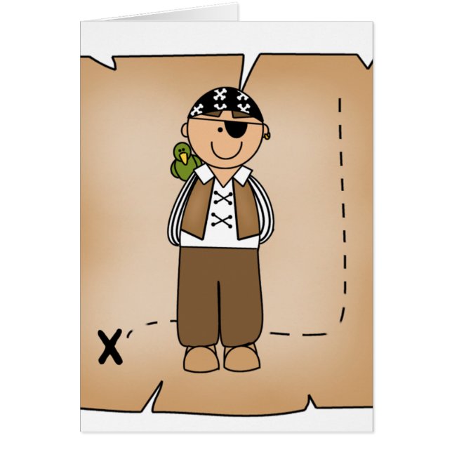 Cartão Pirata e mapa do menino (Frente)