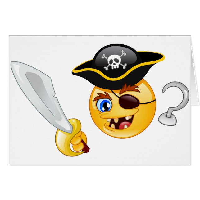 Cartão pirata emoji (Frente Horizontal)