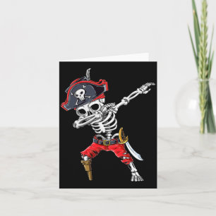 Cartão Pirata Esqueleto Dabbing