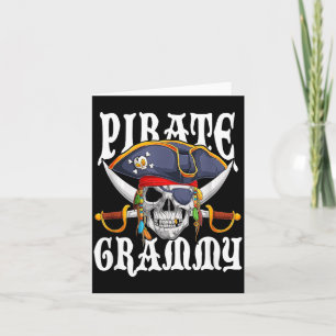 Cartão Pirata Grammy Ossos Cruzados Família Halloween