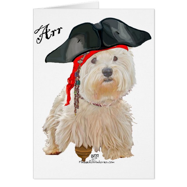 Cartão Pirata Westie (Frente)