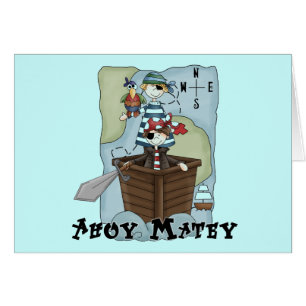 Cartão Piratas Ahoy Tshirs e presentes