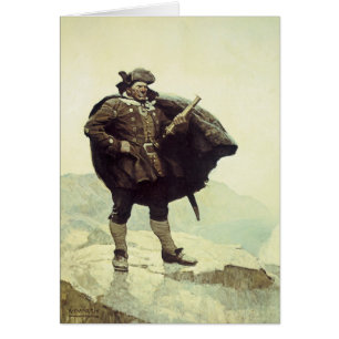 Cartão Piratas Vintage, Capitão Bill Bones por NC Wyeth