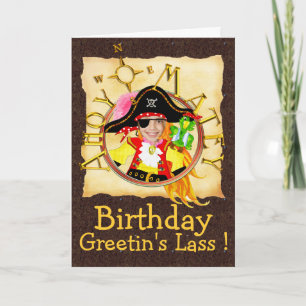 Cartão Pirate custom photo birthday card