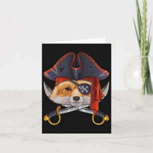 Cartão Pirate Fox Jolly Roger Halloween Costume Crossbone