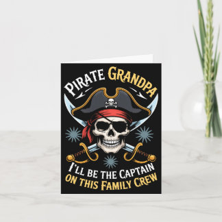 Cartão Pirate grandpa skeleton freeboater boat captain