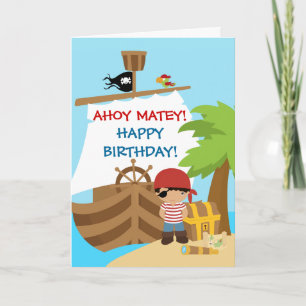 Cartão Pirate Ship Boy Birthday greeting Card