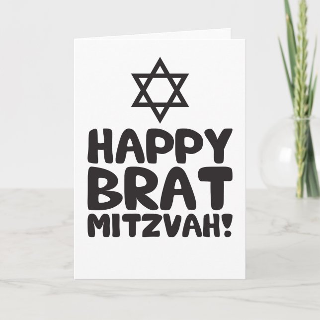 Cartão Pirralho feliz Mitzvah (bar/bastão Mitzvah) (Frente)