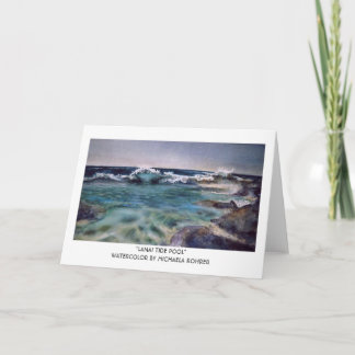 Cartão Piscina da maré de Lanai - aguarela por Michaela