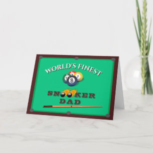 Cartão Piscina do Snooker mesa melhor pai de sempre 