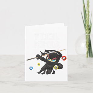 Cartão Piscina Engraçada Ninja Cute Pocket Billiards Meni