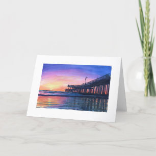 Cartão "Pismo Beach Pier" SUNSET Greeting Card & Stamps