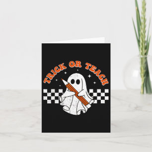 Cartão Pista Ou Ensino Pêssego Professora De Halloween