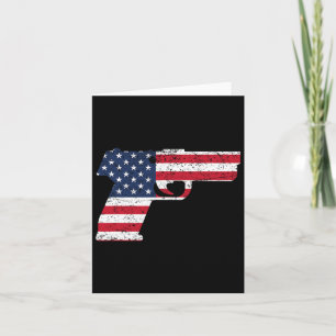 Cartão Pistola EUA Bandeira de Arma Americana 4 de Julho