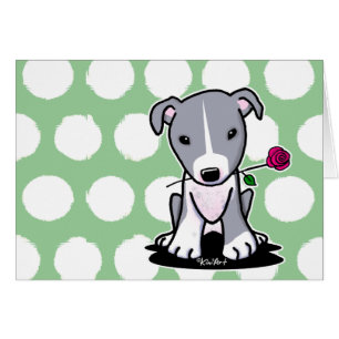 Cartão Pit Bull Com Flor