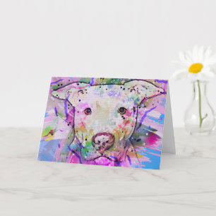 Cartão Pit Bull Watercolor Art