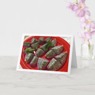 Cartão Pitaya fatiada - Fruta de dragão